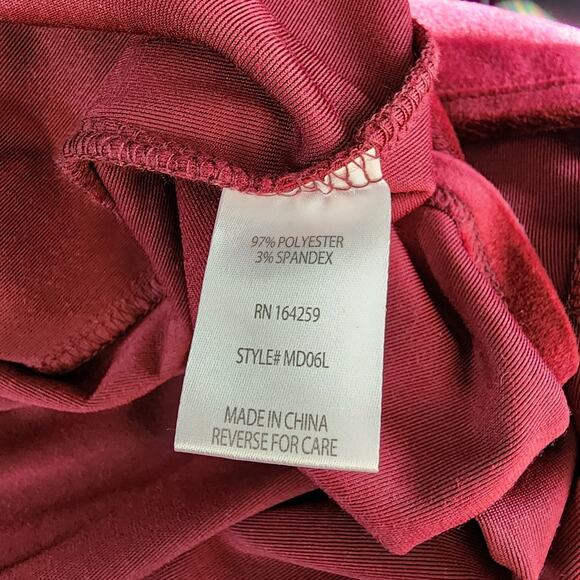 Velvet Faux Wrap Maxi Dress Size L Berry Red Dark Romantic Fairy Medieval Goth - Picture 14 of 15